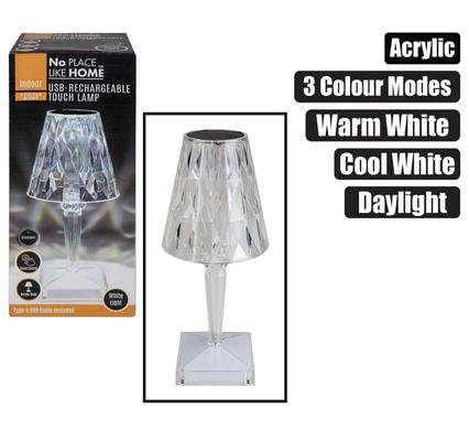 ORN LIGHT TOUCH RCHRG LAMP ACRYLIC 12x26 product image