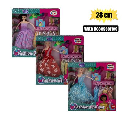 DOLL PRINCESS W/BOOTS+4DRESSES+ACC 28cm product image