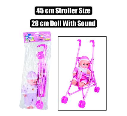 BABY DOLL 28cm W/SOUND & STROLLER product image