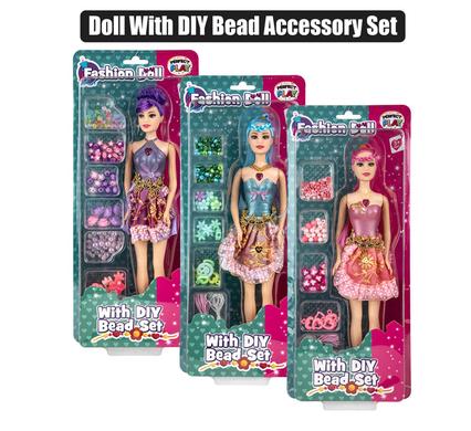 FASHION DOLL WITH DIY BEAD ACCESSORY SET product image