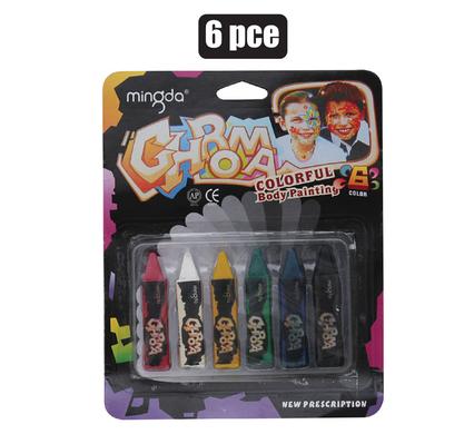 DRESS UP FACE PAINT SET CRAYON STYLE 6PC product image