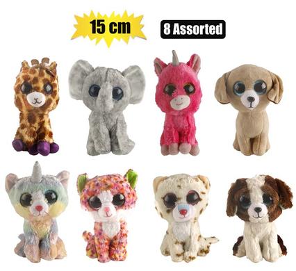 PLUSH ANIMAL BIG EYES BRIGHT 15cm product image