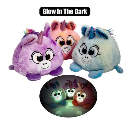 PLUSH BALL GLOW IN DARK UNICORN PIG 16cm product image