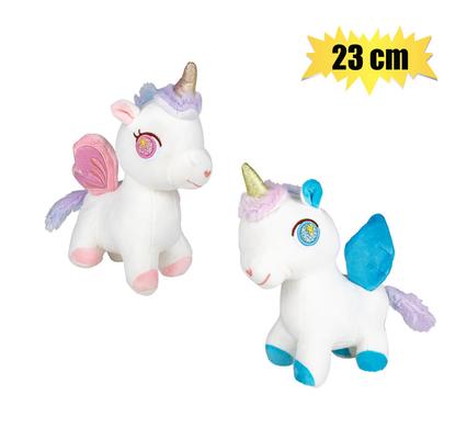 PLUSH UNICORN RAINBOW HAIR W/WINGS 23cm product image