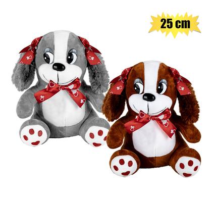 PLUSH DOG W/LONG EARS & RIBBONS 25cm product image