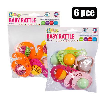 BABY RATTLE 6PC SET ASSTD product image