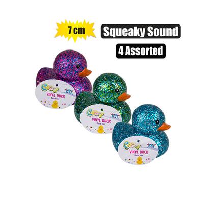 BABY VINYL THEMED DUCK 7cm, GLITTER product image