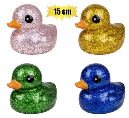 BABY VINYL THEMED DUCK 15cm GLITTER LRG product image