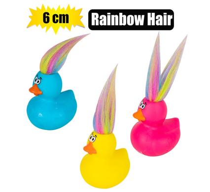 BABY VINYL THEMED DUCK 6cm RAINBOW HAIR product image