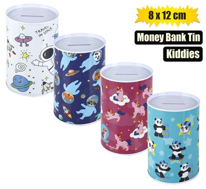 MONEY-BANK TIN KIDDIES ASSTD 8X12cm product image