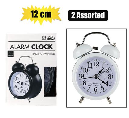 CLOCK ALARM MTL TWIN BELL 12cm ASSTD product image
