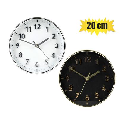 CLOCK WALL PL ROUND 20cm BASIC ASSTD product image