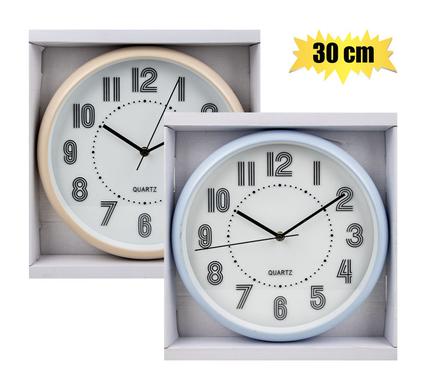 CLOCK WALL PL ROUND 30cm ASSTD product image