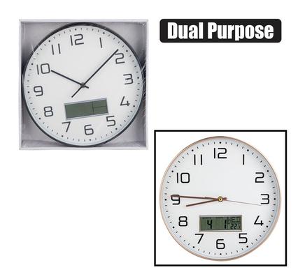 CLOCK WALL PL ROUND DIGITAL DATE product image