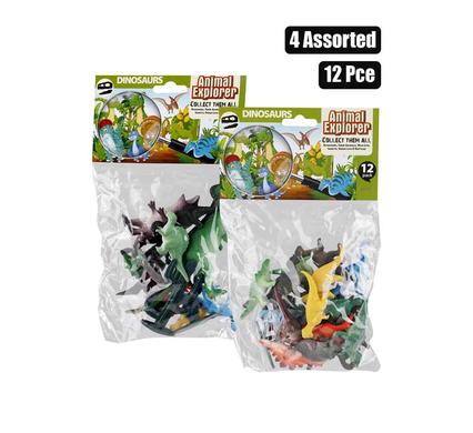 ANIMALS DINOSAUR RUBBER 12pc 6-8cm product image