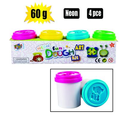 EDU PLAY DOUGH NEON TUBE 60g 4PC product image