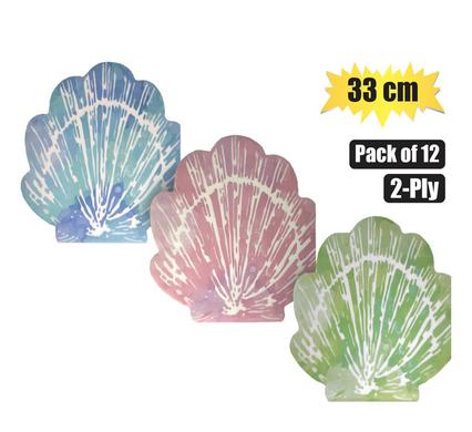 SERVIETTES 2PLY 33cm 12PC SHELL SHAPE product image