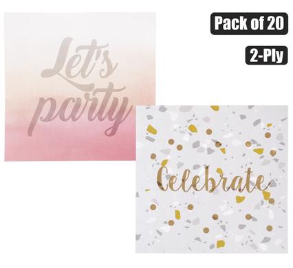 SERVIETTES 2PLY 33cm 20PC CELEBRATION product image