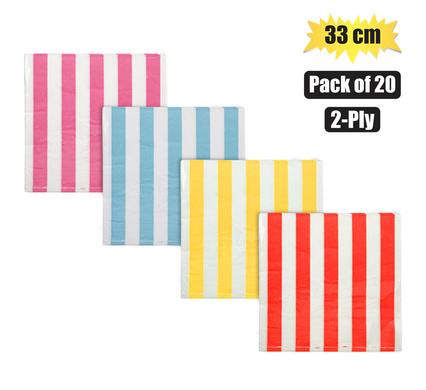 SERVIETTES 2PLY 33cm 20PC STRIPES product image