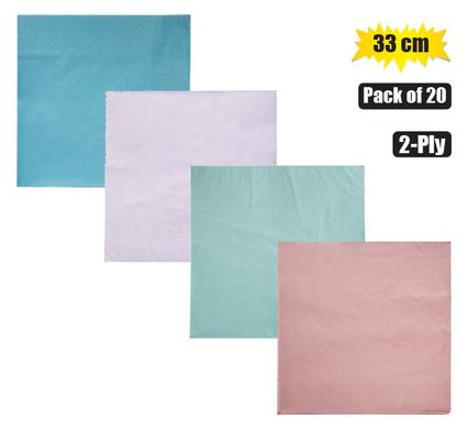 SERVIETTES 2PLY 33cm 20PC PASTEL product image