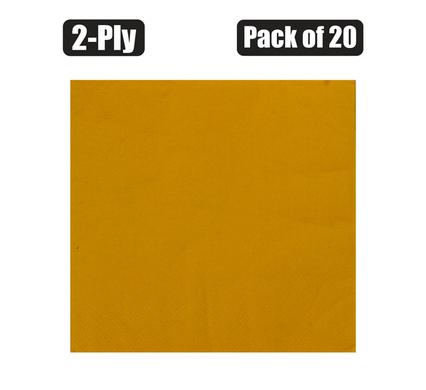 SERVIETTES 2PLY 33cm 20PC PLAIN YELLOW product image