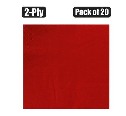 SERVIETTES 2PLY 33cm 20PC PLAIN RED product image