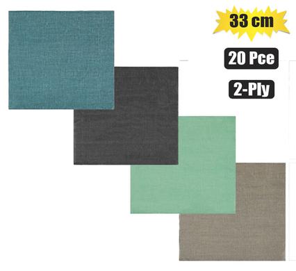 SERVIETTES 2PLY 33cm 20PC PLAIN LINEN product image