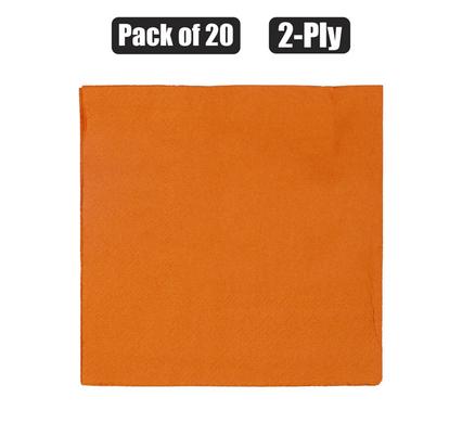 SERVIETTES 2PLY 33cm 20PC PLAIN ORANGE product image