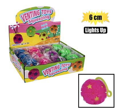 NOVELTY PRICKLY BALL W/STRING &LIGHT 6cm product image