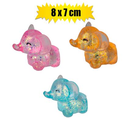 NOVELTY SQUEEZE ELEPHANT GLITTER 8x7cm product image