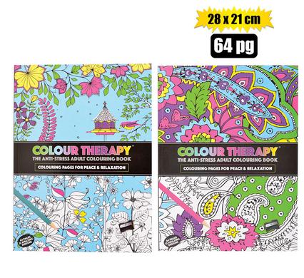 BOOK COLOURING THERAPY 64 PAGE 28x21cm product image