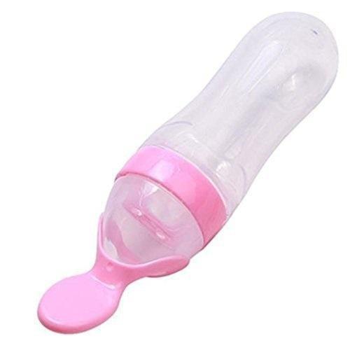 Silicone Baby Nursing Bottle with Spoon - 4aKid