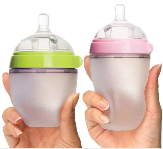 Silicone Natural Feeding Baby Bottle (Wide-Neck) - 4aKid